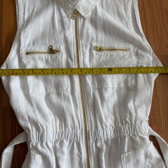 J. Crew Linen Blend Dress, Zip Front, White Size 10 - never worn - Picture 8 of 11